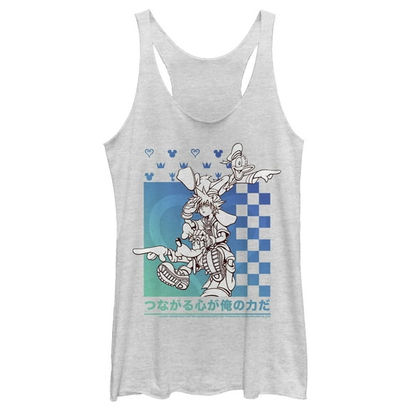 Women's Kingdom Hearts 1 Friendship Tower Racerback Tank Top White Heather X Large
