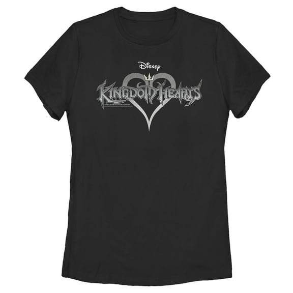 Women's Kingdom Hearts 1 Game Logo  Graphic Tee Black 2X Large