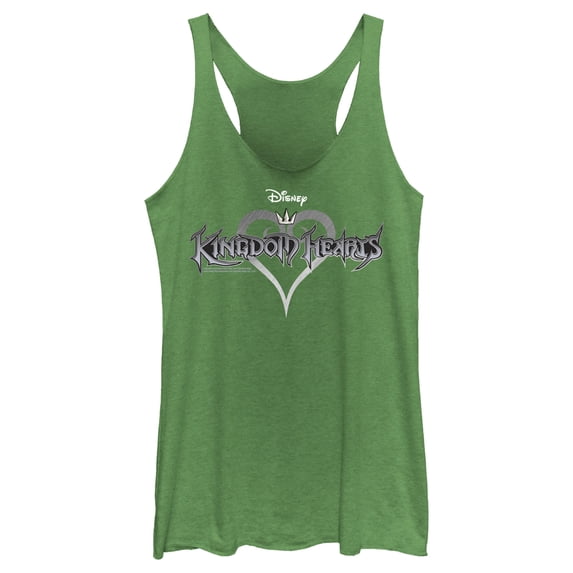 Women's Kingdom Hearts 1 Game Logo Racerback Tank Top Envy Green X Large