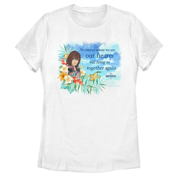 Women's Kingdom Hearts 3 Our Hearts Will Bring Us Together Again  Graphic Tee White X Large