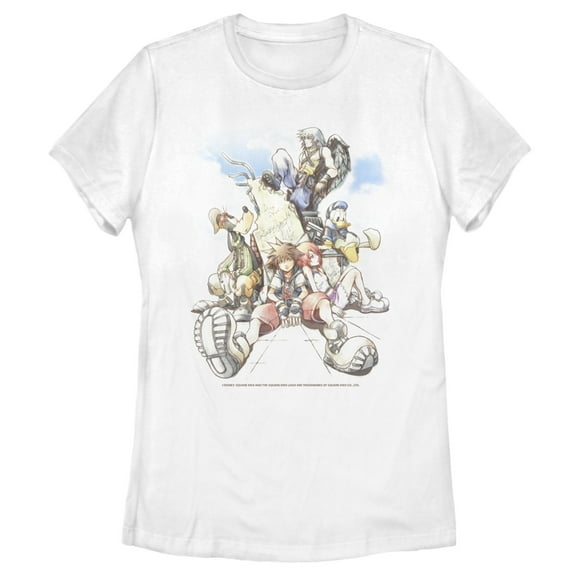 Women's Kingdom Hearts Final Mix Box Art  Graphic Tee White Small