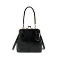 thumbnail image 1 of Women's Kiss Lock Crossbody Bag Small PU Leather Shoulder Purse Top Handle Phone Wallet Bag Tote Satchel Handbag Black, 1 of 6