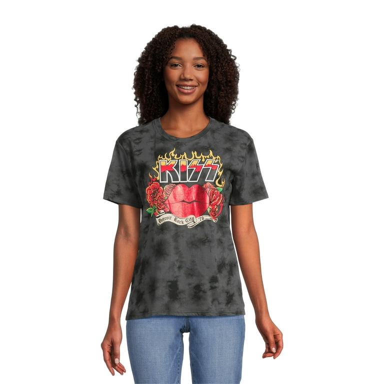 Women's kiss band shirt sale