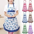 thumbnail image 1 of Women's Kitchen Floral Apron, Adjustable Waist Belt, Cute Aprons for Women, Waterproof Women's Kitchen Floral Apron With Pockets, 1 of 4