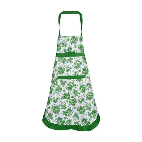 Women's Kitchen Floral Apron, With Pockets And Adjustable Waist Belt, Waterproof Bib Apron For Cooking Baking Restaurant Coffee Shop Hotel Use