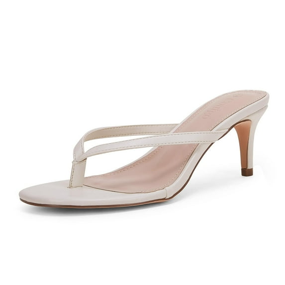 Women's Kitten Heel Flip Flops Slip On Thong Slide Sandals Comfortable Summer Beach Shoes