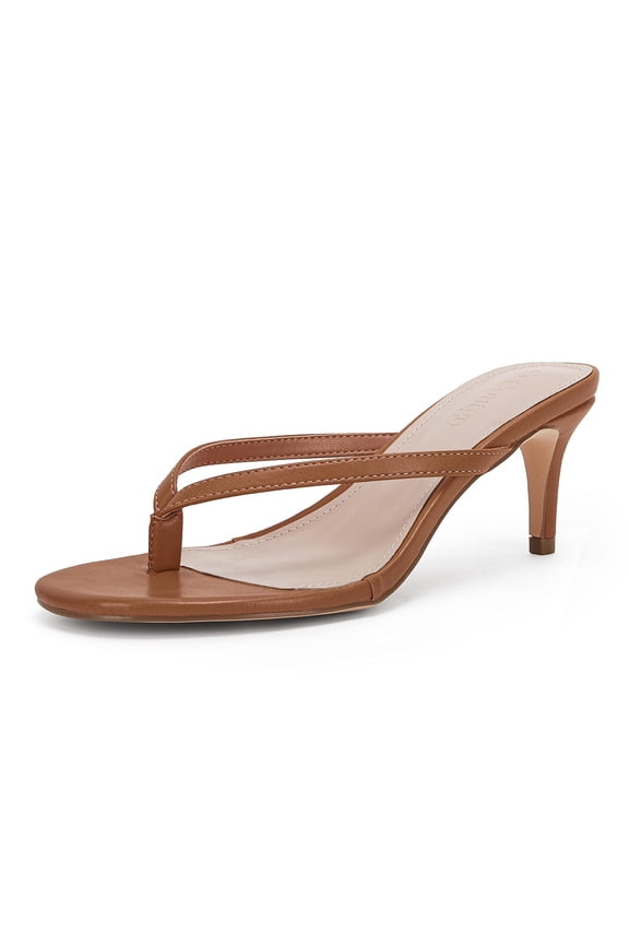 Women's Kitten Heel Flip Flops Slip On Thong Slide Sandals Comfortable Summer Beach Shoes