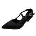thumbnail image 1 of Women's Kitten Heels Pointed Closed Toe Pumps Wedding Office Work Comfortable Low Heel Dress Shoes for Women with Cushioned Inner Sole Black 8.5, 1 of 9
