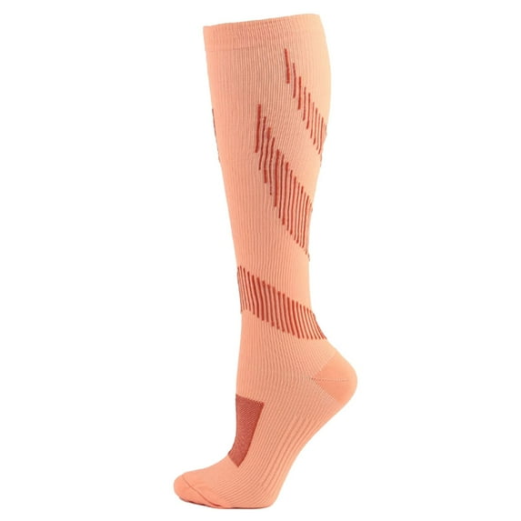 Women's Knee High Athletic Socks Stripes Tube Sport Socks Soft Strench High Socks for Women Outdoor Thigh High Socks