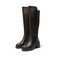 thumbnail image 1 of Womens knee high boots with platform sole round toe and stretch upper for a comfortable fit, 1 of 6