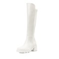 thumbnail image 1 of Womens knee high boots with platform sole round toe and stretch upper for a comfortable fit, 1 of 7