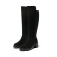 thumbnail image 1 of Womens knee high boots with platform sole round toe and stretch upper for a comfortable fit, 1 of 6