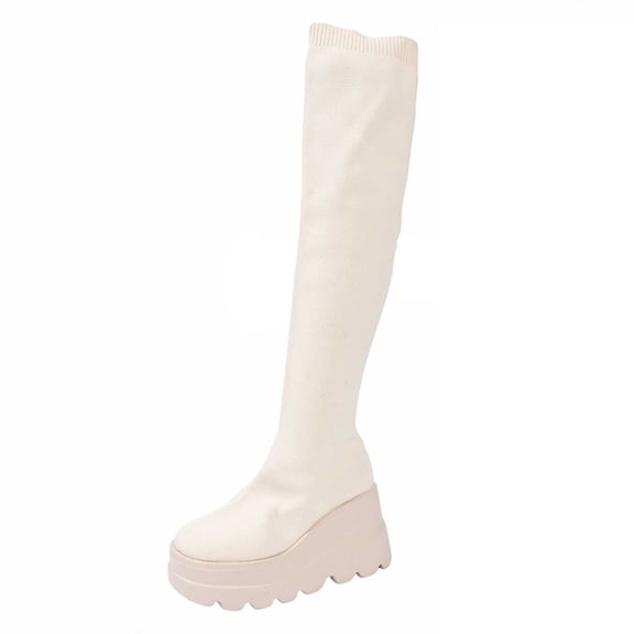 Women's Knee High Boots Leather Winter Riding Boots With Side Zipper for Outdoor Comfort and Warmth