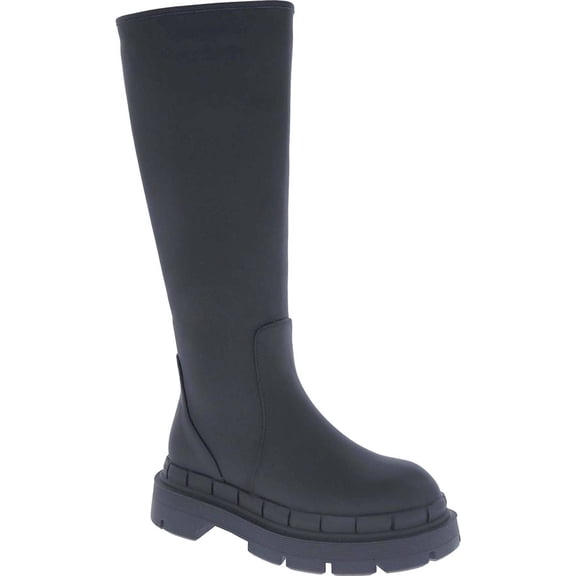 Women's Knee High Boots Platform Chunky Heel Boot Side Zipper Round Toe Fall Winter Fashion Shoes