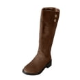 thumbnail image 1 of Women's Knee High Boots Round Toe Side Zipper Chunky Low Heel Suede Winter Tall Boots, 1 of 8