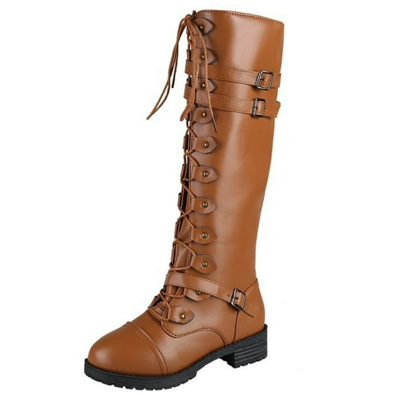 Xiaoxatg Women's Knee High Boots Stylish Square Heel Elastic Ankle Boots Durable Winter Footwear for Women Ideal for Everyday Casual Wear with Jeans and Pants 5.5 Yellow