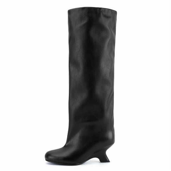 Women's Knee High Boots – Wide Calf Wide Shaft Tall Boots with Kitten ...