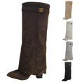 thumbnail image 1 of Women's Knee High Boots with Adjustable Buckle Strap Comfortable Heel for Fall Winter, 1 of 7