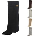 thumbnail image 1 of Women's Knee High Boots with Adjustable Buckle Strap Comfortable Heel for Fall Winter, 1 of 5