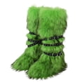 thumbnail image 1 of Women's Knee High Faux Fur Boots With Belt Buckle Flat Heel Warm Comfort Winter Boots, 1 of 5