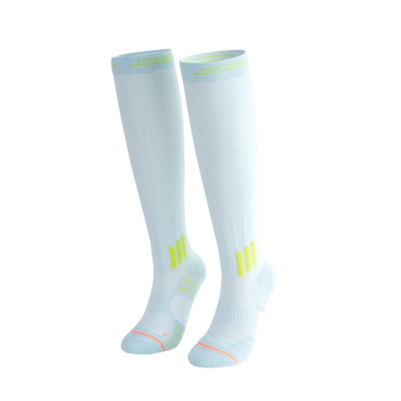 Women's Knee-High Functional Compression Socks for Spring & Summer - Skipping Rope, Aerobics & Sports, Breathable Athletic Support Socks - Light Blue