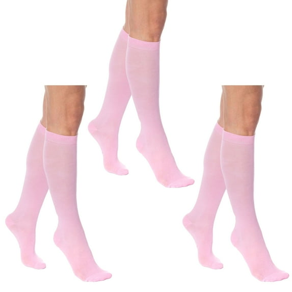 Women's Knee High Socks - 3 Pairs Combed Cotton Over The Calf Long Socks (20" Length) for Boots & Casual Wear