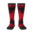 thumbnail image 1 of Women's Knee High Socks Albania Flag Thermal Soft Knee Long Socks, 1 of 7