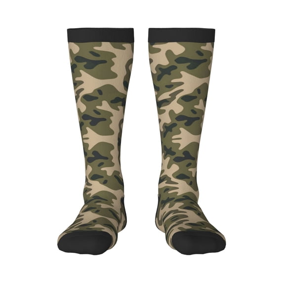 Women's Knee High Socks Army Camouflage Pattern Outdoor Casual Tube Socks