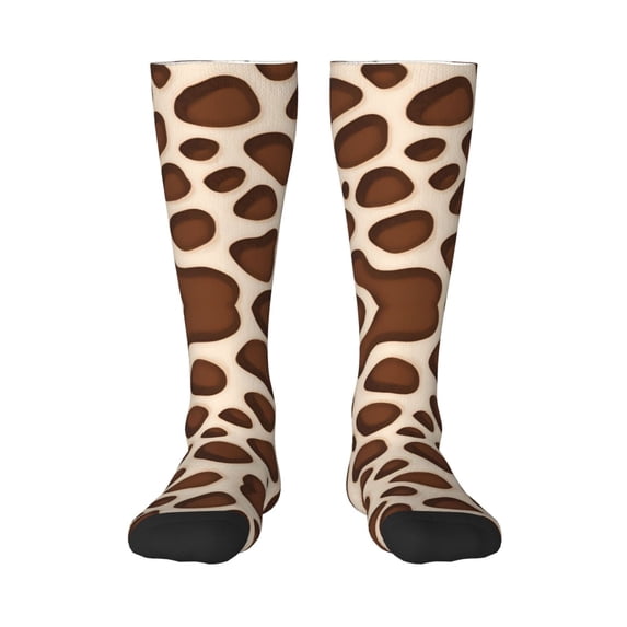 Women's Knee High Socks Brown And Yellow Giraffe Spotted Thermal Soft Knee Long Socks