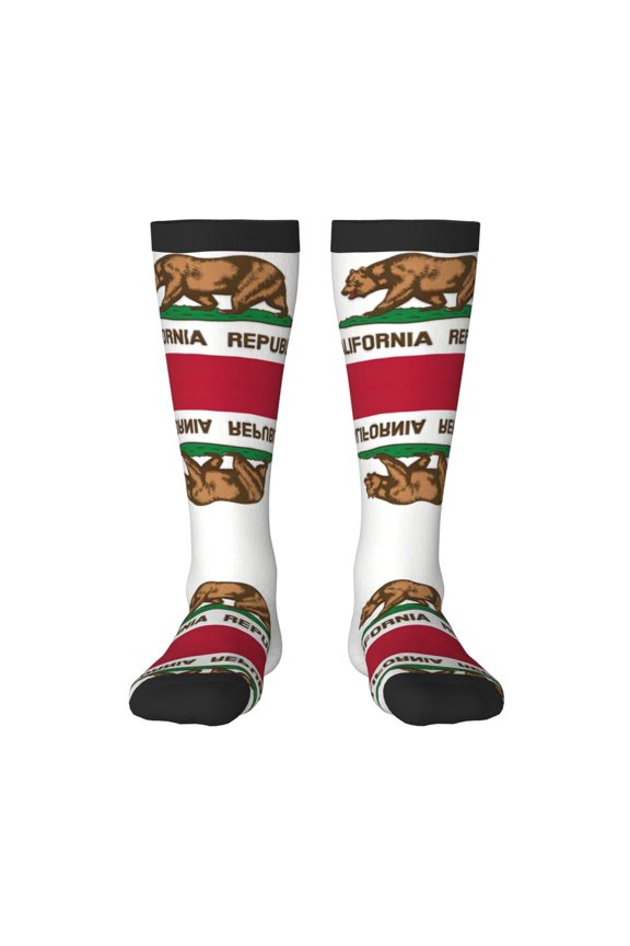 Women's Knee High Socks California Flag Thermal Soft Knee Long Socks
