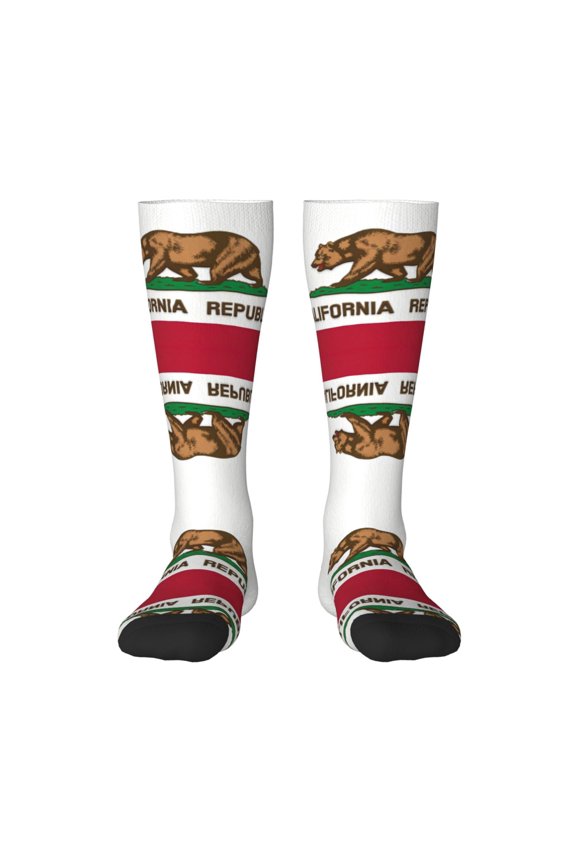 Women's Knee High Socks California Flag Thermal Soft Knee Long Socks
