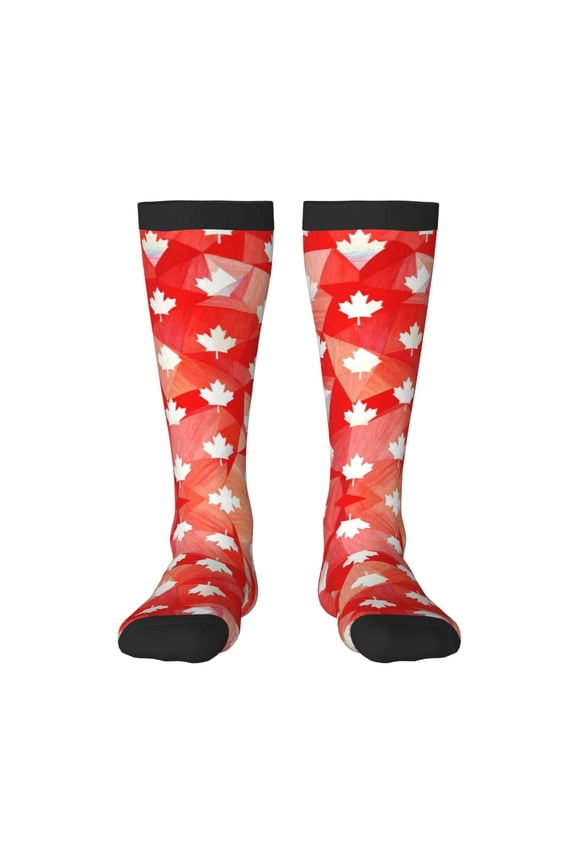 Women's Knee High Socks Canada Maple Leaf Print Outdoor Casual Tube Socks