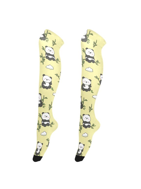 Women's Knee-High Socks Cloud Panda High-Knee Stocking Suitable for Parties Home and Sports