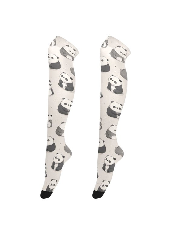 Women's Knee-High Socks Cute Panda High-Knee Stocking Suitable for Parties Home and Sports