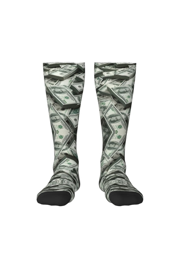 Women's Knee High Socks Dollar Money Outdoor Casual Tube Socks