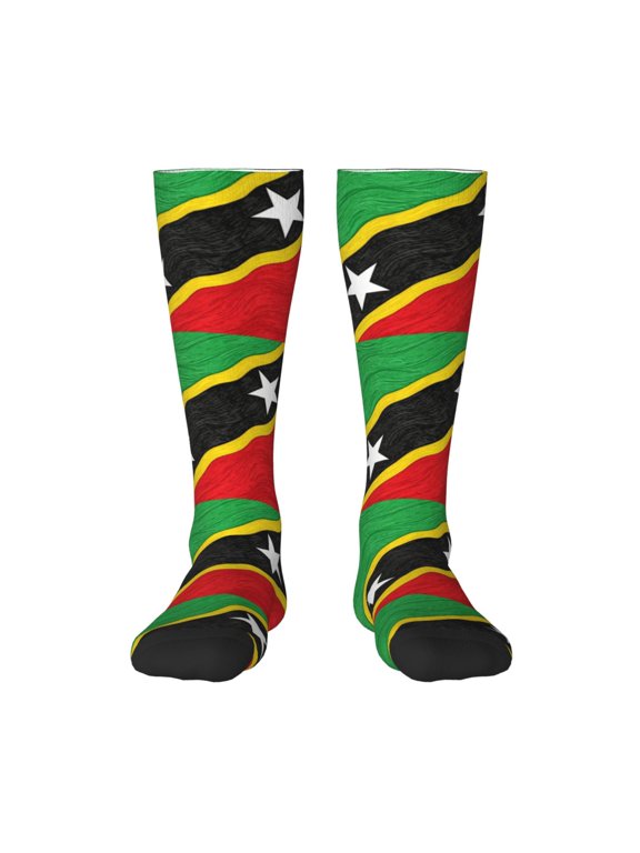 Women's Knee High Socks Flag Of Saint Kitts And Nevis Outdoor Casual Tube Socks