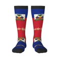 thumbnail image 1 of Women's Knee High Socks Haitian Flag Pattern Thermal Soft Knee Long Socks, 1 of 7