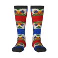thumbnail image 1 of Women's Knee High Socks Haitian Flag Thermal Soft Knee Long Socks, 1 of 7