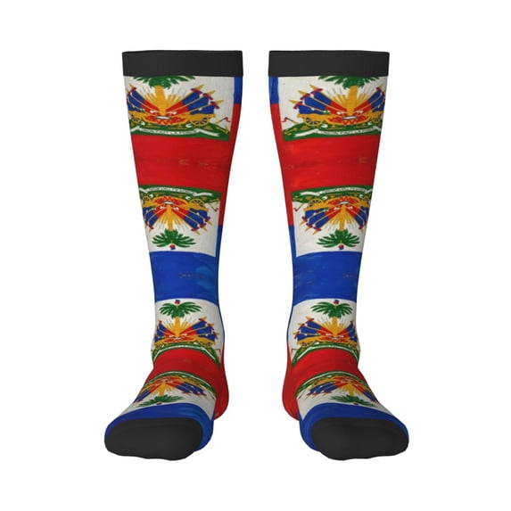 Women's Knee High Socks Haitian Flag Thermal Soft Knee Long Socks