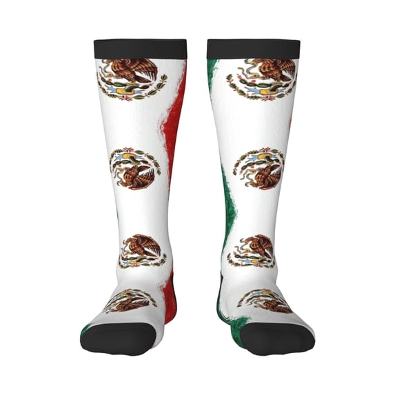 Women's Knee High Socks Mexican Flag Print Thermal Soft Knee Long Socks