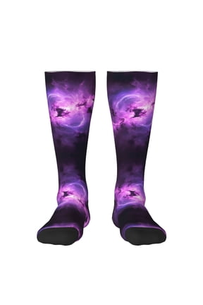 Women's Knee High Socks Nebula Purple Galaxy Pattern Outdoor Casual Tube Socks