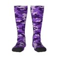 thumbnail image 1 of Women's Knee High Socks Purple Camouflage Thermal Soft Knee Long Socks, 1 of 7