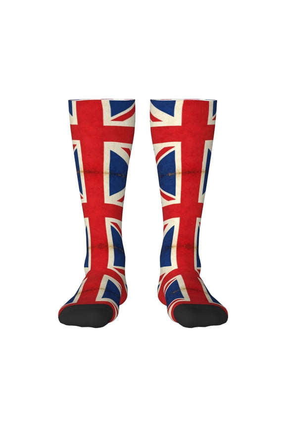 Women's Knee High Socks Retro British Flag Thermal Soft Knee Long Socks