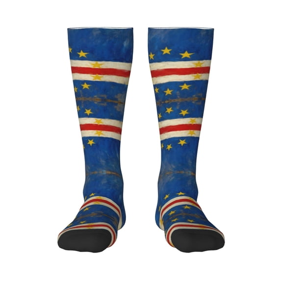 Women's Knee High Socks Retro Cape Verde Flag Outdoor Casual Tube Socks
