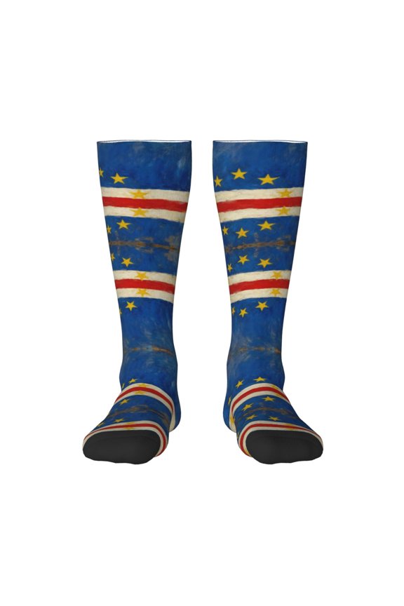 Women's Knee High Socks Retro Cape Verde Flag Outdoor Casual Tube Socks