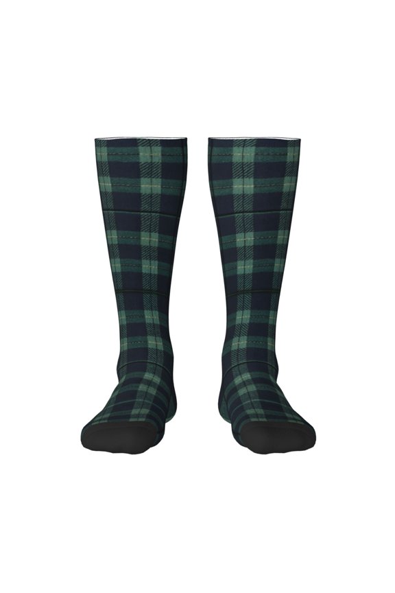 Women's Knee High Socks Scottish Tartan Plaid Outdoor Casual Tube Socks