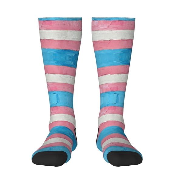 Women's Knee High Socks Transgender Pride Flag Outdoor Casual Tube Socks