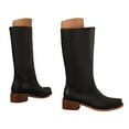 thumbnail image 1 of Women's Knee High Square Toe Block Heel Long Wide Riding Pull On Boots, 1 of 9