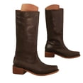 thumbnail image 1 of Women's Knee High Square Toe Block Heel Long Wide Riding Pull On Boots, 1 of 9