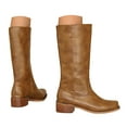 thumbnail image 1 of Women's Knee High Square Toe Block Heel Long Wide Riding Pull On Boots, 1 of 9